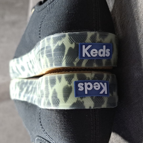 Keds Kickstart Canvas Black Leopard Foxing Lace Up Sneakers WF64735 NWOT US 6 - Picture 12 of 16